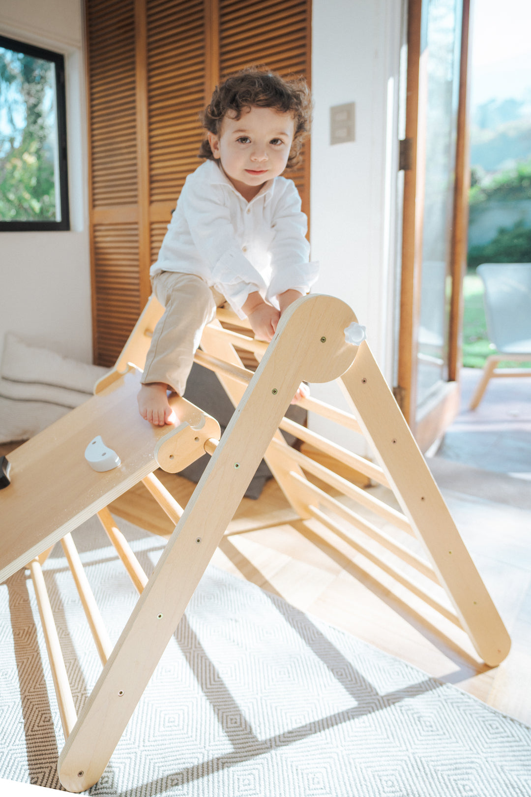 Set de Escalada Pikler 4 en 1 (triángulo + rampa + arco)