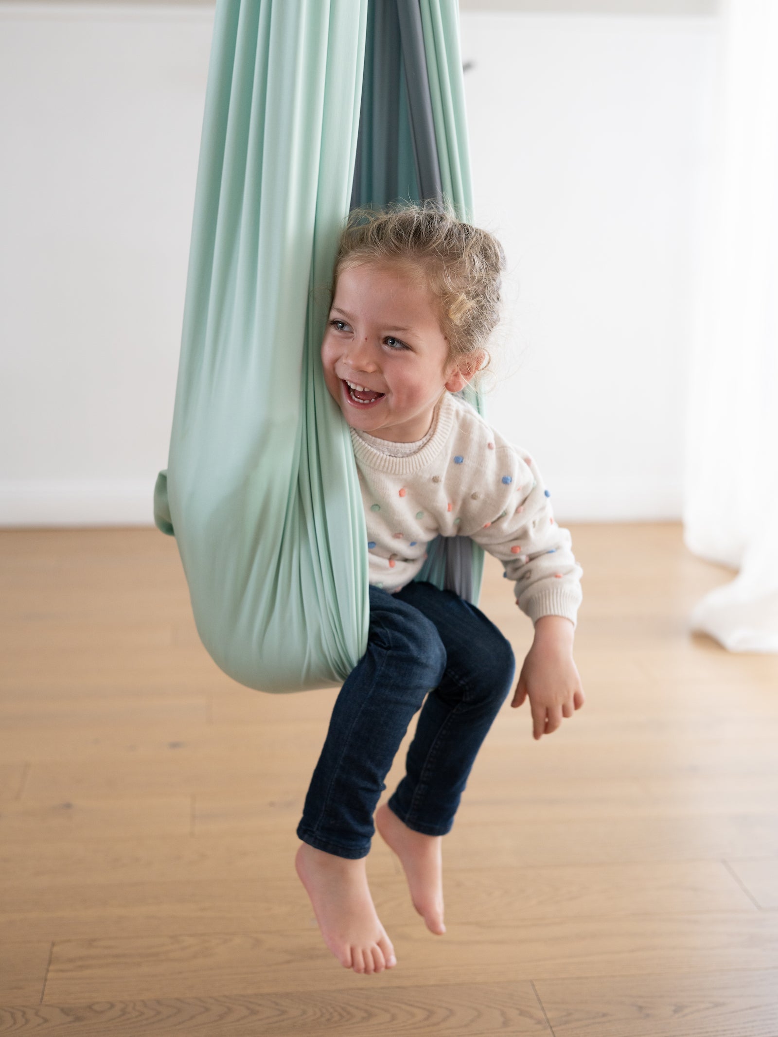 Columpio Sensorial Doble Tela Verde Nilo – FocuSwing