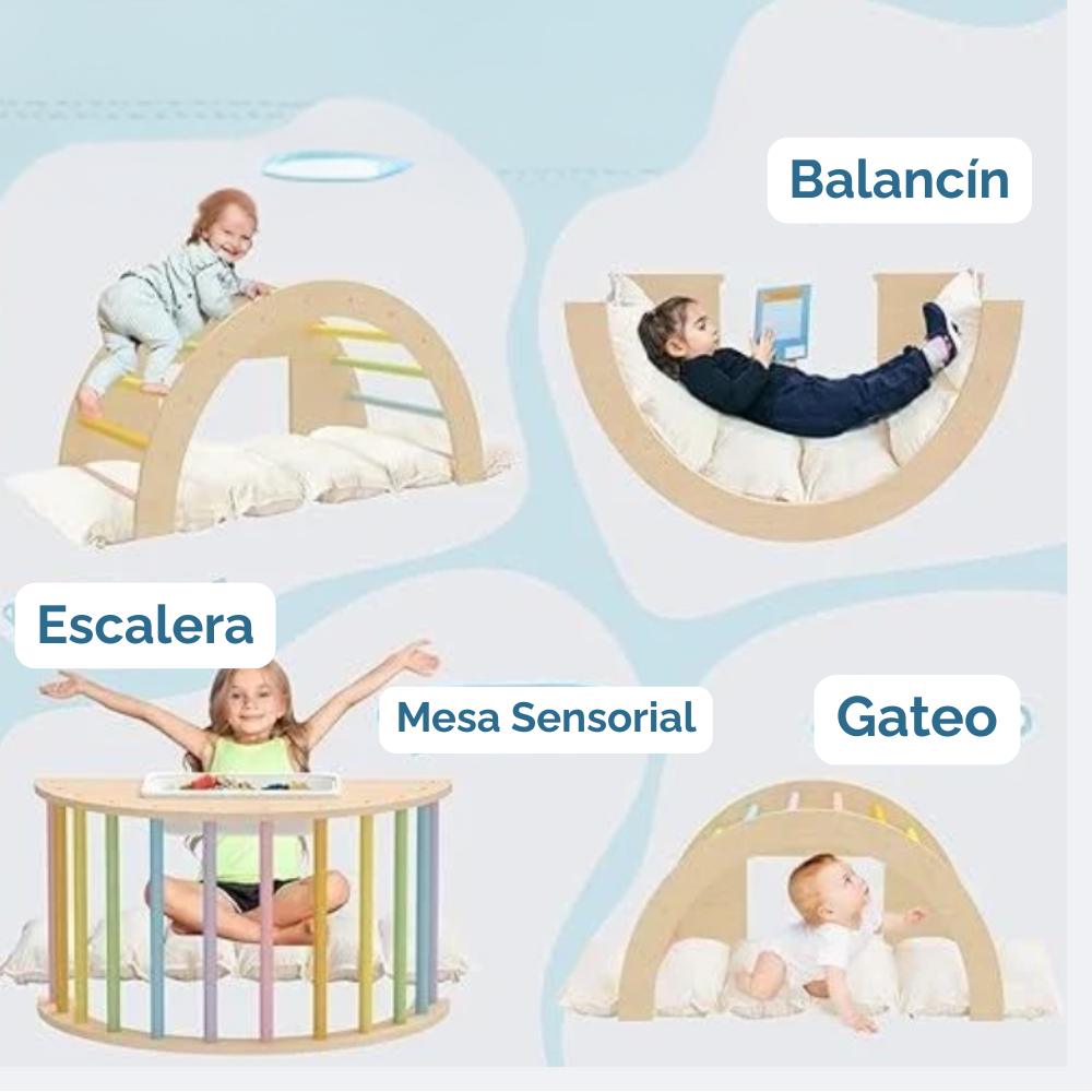 Mesa Sensorial + Arco de Escalada + Cojin