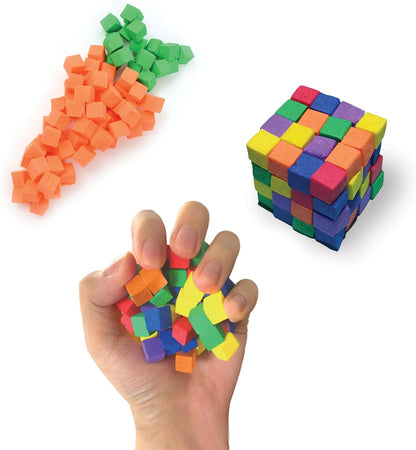 Pack Estimulación Táctil – Cubos Qbic + Masa Fluffy + Masa Corcho