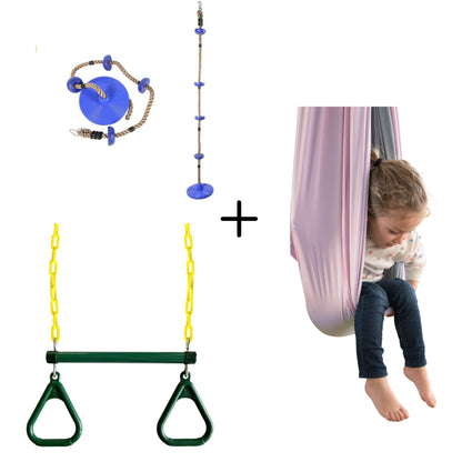 Kit Para el Niño que No Para - Trepador + Trapecio + Columpio Doble