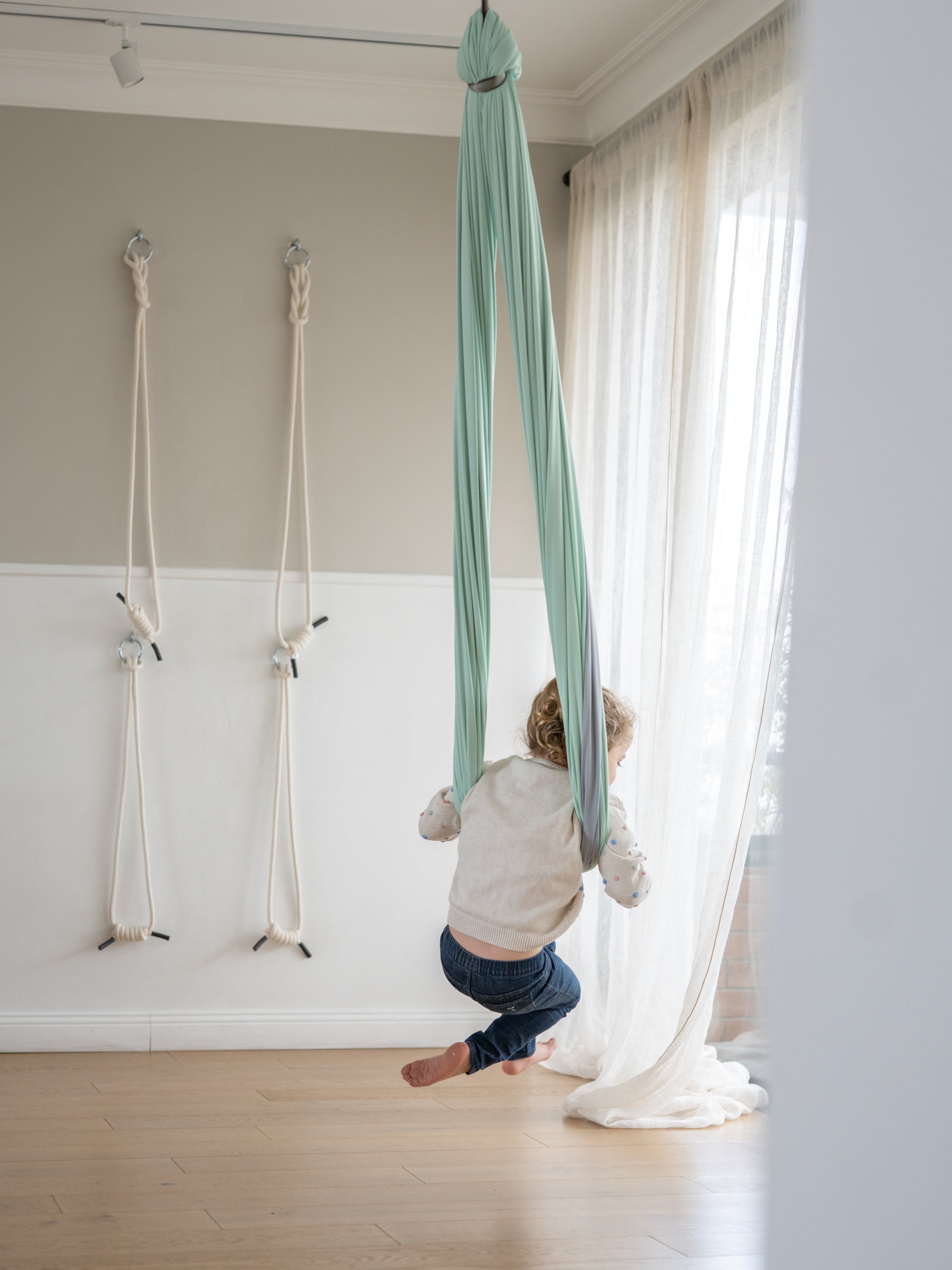 Columpio Sensorial Doble Tela Verde Nilo – FocuSwing