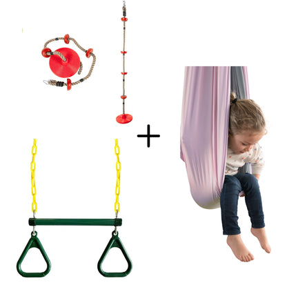 Kit Para el Niño que No Para - Trepador + Trapecio + Columpio Doble